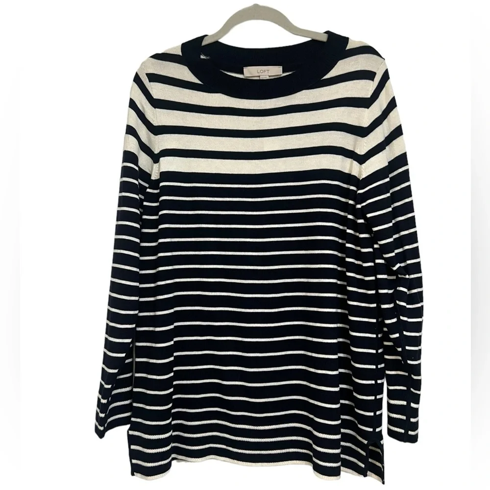 LOFT NWT Striped Sweater Navy/White XXL - Picture 3 of 8